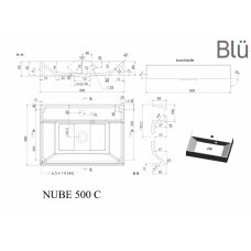 Akmens masės mažas praustuvas Blu NUBE 500