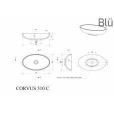 Akmens masės pastatomas praustuvas Blu CORVUS 510