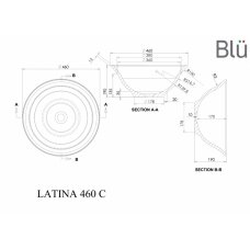 Akmens masės pastatomas praustuvas Blu LATINA 460