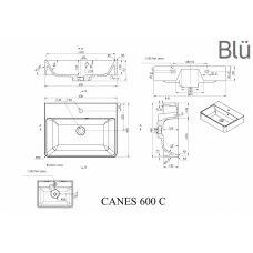 Умывальник из литого мрамора Blu CANES 600