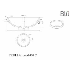 Akmens masės praustuvas Blu TRULLA ROUND 400