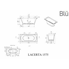 Akmens masės vonia Blu LACERTA 1575 Evermite