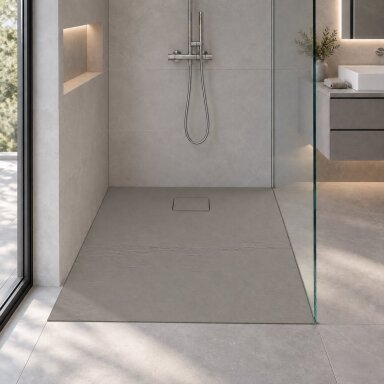 Душевой поддон из литого камня Blu RILIEVO 100x90, серый матовый Душевой поддон из литого камня Blu RILIEVO 100x90, серый матовый