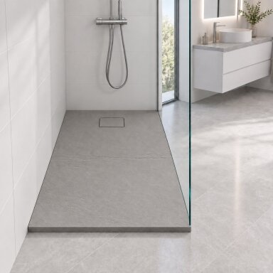 Душевой поддон из литого камня Blu RILIEVO 140x80, серый матовый Душевой поддон из литого камня Blu RILIEVO 140x80, серый матовый