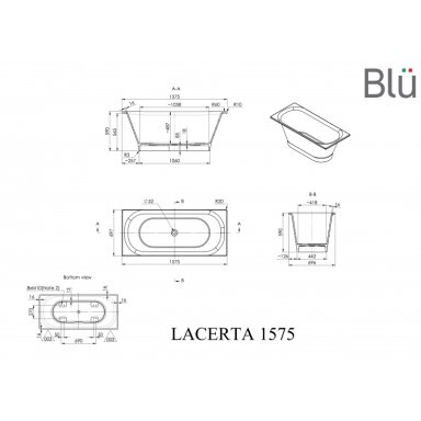 Ванна из литого мрамора Blu LACERTA 1575 Evermite Ванна из литого мрамора Blu LACERTA 1575 Evermite