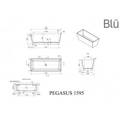 Ванна из литого мрамора Blu PEGASUS Evermite Ванна из литого мрамора Blu PEGASUS Evermite
