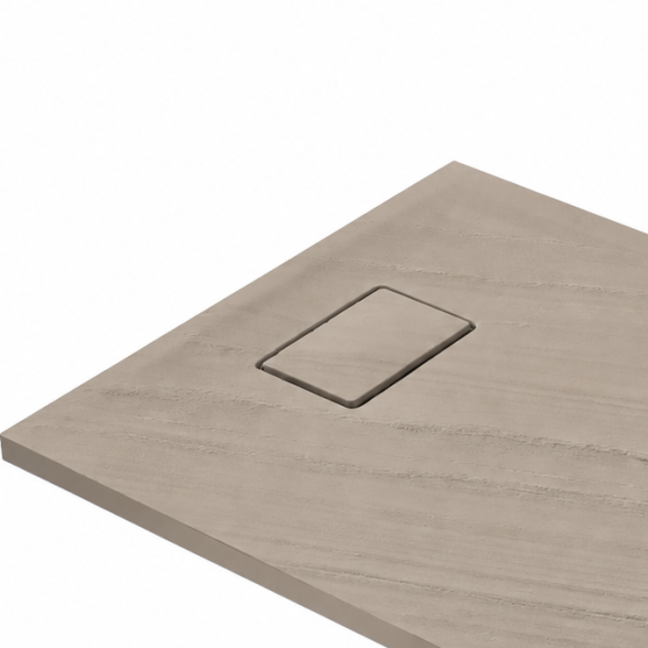 Akmens masės dušo padėklas Blu RILIEVO 100x90, smėlio matinis 1
