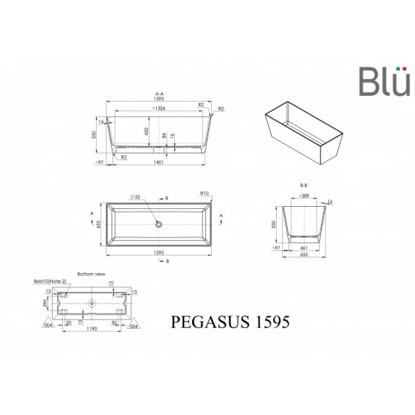 Ванна из литого мрамора Blu PEGASUS Evermite 1 Ванна из литого мрамора Blu PEGASUS Evermite 1