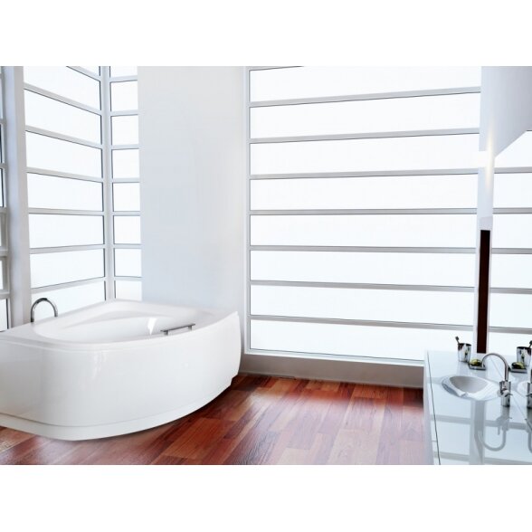 Asimetrinė akrilinė vonia Besco CORNEA COMFORT 150x100