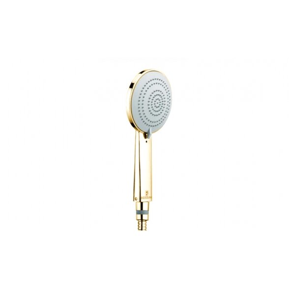 Золотого цвета kомплект для душа Cosmo с термостатом, стационарная голова 280 и ручной душ Mixa3 Bossini 2