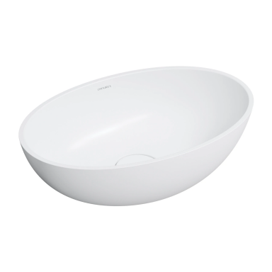Baltas matinis pastatomas akmens masės praustuvas Omnires SHELL M+ 50x32 cm SHELL500UNBM
