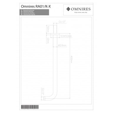 Колено для душевой головы из стены OMNIRES