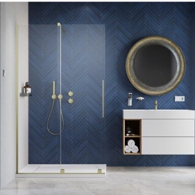 Открытая душевая кабина с раздвижными дверями Radaway Furo Brushed Gold Walk-in Открытая душевая кабина с раздвижными дверями Radaway Furo Brushed Gold Walk-in