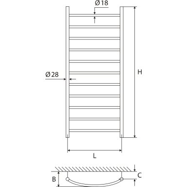 Полотенцесушитель Elonika EV 1150 KL