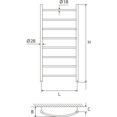 Полотенцесушитель Elonika EV 850 KL