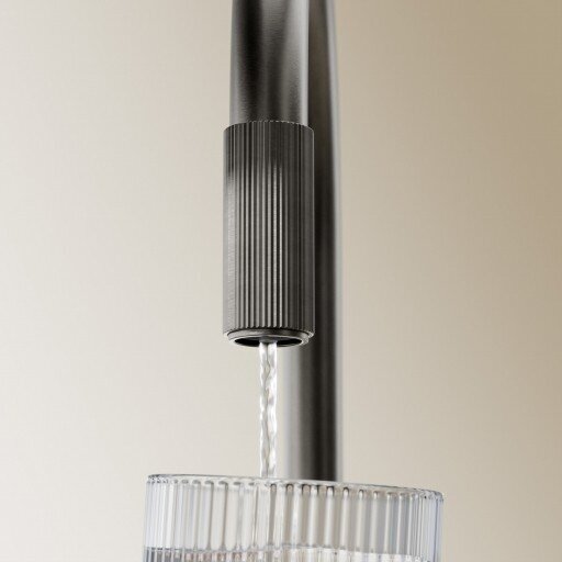 Grafito spalvos virtuvinis maišytuvas su geriamojo vandens funkcija OMNIRES SWITCH su filtruoto vandens sistema 1