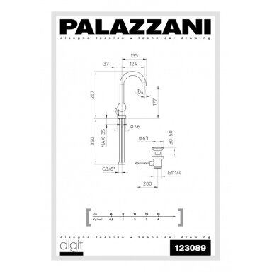 Maišytuvas praustuvui Palazzani Idrotech 2 Maišytuvas praustuvui Palazzani Idrotech 2