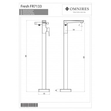 Напольный смеситель для ванны OMNIRES FRESH Напольный смеситель для ванны OMNIRES FRESH