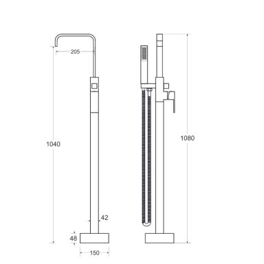 Напольный смеситель для ванны Besco Modern1 Напольный смеситель для ванны Besco Modern1