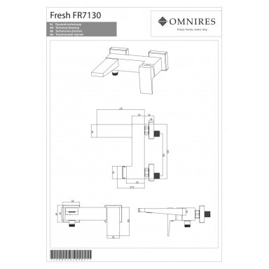 Смеситель для ванны OMNIRES FRESH