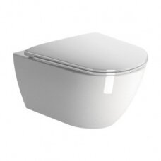 Pakabinamo WC PURA Rimless GSI ir rėmo Tece Profil 4in1 su baltu klavišu komplektas