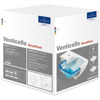 Подвесной унитаз Villeroy & Boch Venticello DirectFlush с Soft Close крышкой Подвесной унитаз Villeroy & Boch Venticello DirectFlush с Soft Close крышкой