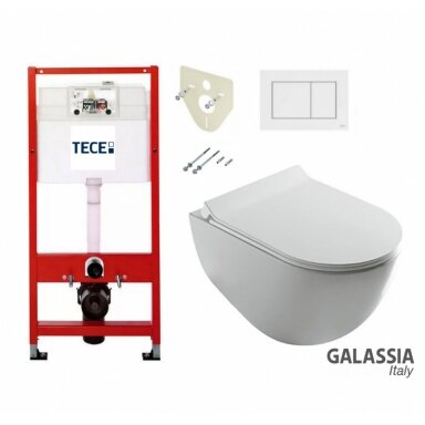 Подвесной унитаз Dream No Rim Galassia и инсталляция Tece Base 4in1 комплект