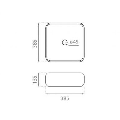 Настольный умывальник Dinan square 38 Bathco Настольный умывальник Dinan square 38 Bathco
