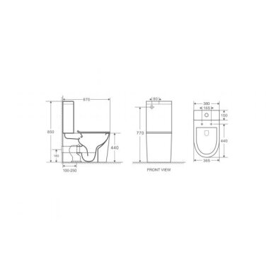 Напольный унитаз WC New Ronda rimless с Soft Close крышко, Bathco