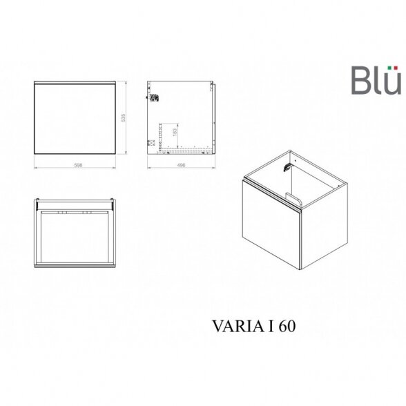 Шкафчик с умывальником Blu VARIA I 120 см 3