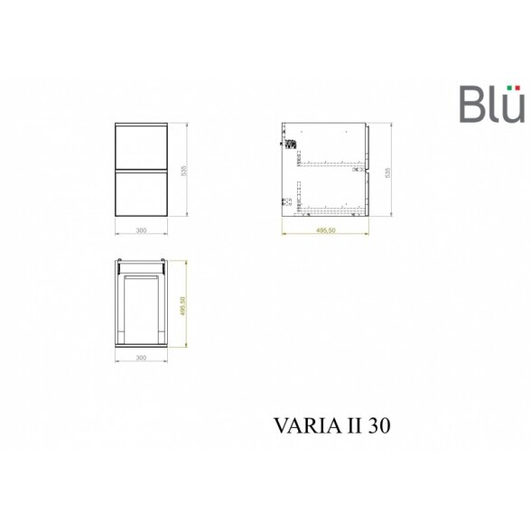 Шкафчик с умывальником Blu VARIA Push см 3