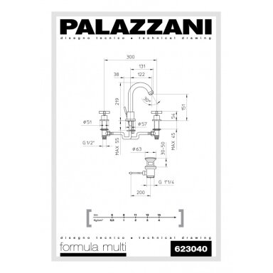 Praustuvo maišytuvas Palazzani Formula Multi Praustuvo maišytuvas Palazzani Formula Multi