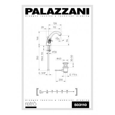 Praustuvo maišytuvas Palazzani Retro Praustuvo maišytuvas Palazzani Retro