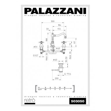 Praustuvo maišytuvas Palazzani Retro Praustuvo maišytuvas Palazzani Retro