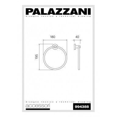 Rankšluosčių laikiklis Digit 3, Palazzani Rankšluosčių laikiklis Digit 3, Palazzani