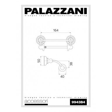 Rankšluosčių laikiklis Retro, Palazzani Rankšluosčių laikiklis Retro, Palazzani