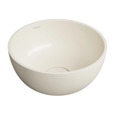 Smėlio spalvos matinis pastatomas akmens masės praustuvas Omnires SHELL M+ ø35cm SHELL350UNWS Smėlio spalvos matinis pastatomas akmens masės praustuvas Omnires SHELL M+ ø35cm SHELL350UNWS