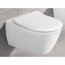 Subway 2.0 WC pakabinamas Direct Flush su sėdyne SlimSeat White Alpin, Villeroy & Boch