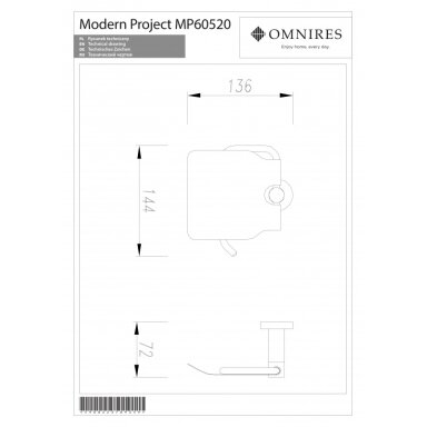 Держатель туалетной бумаги OMNIRES MODERN PROJECT