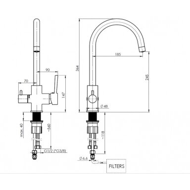 Кухонный смеситель Rubineta Ultra-32