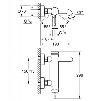 Смеситель для ванны Grohe Essence