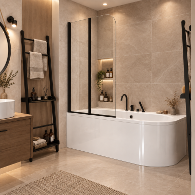 Стеклянная шторка для ванны Besco Prime III 120×140, черная матовая Стеклянная шторка для ванны Besco Prime III 120×140, черная матовая