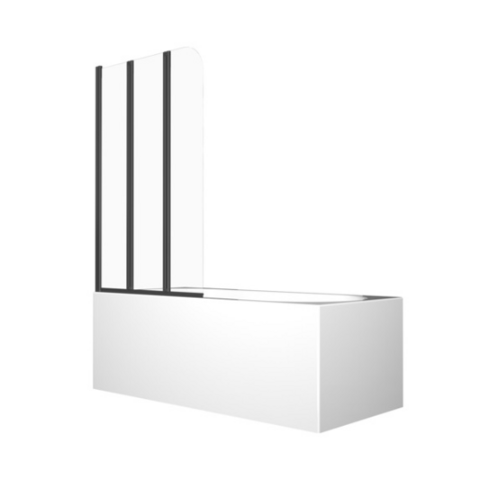 Стеклянная шторка для ванны Besco Prime III 120×140, черная матовая 2 Стеклянная шторка для ванны Besco Prime III 120×140, черная матовая 2