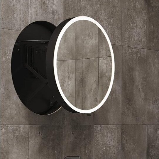 Vonios kambario veidrodis Inn Miior juodos spalvos (atitraukiamas) 1