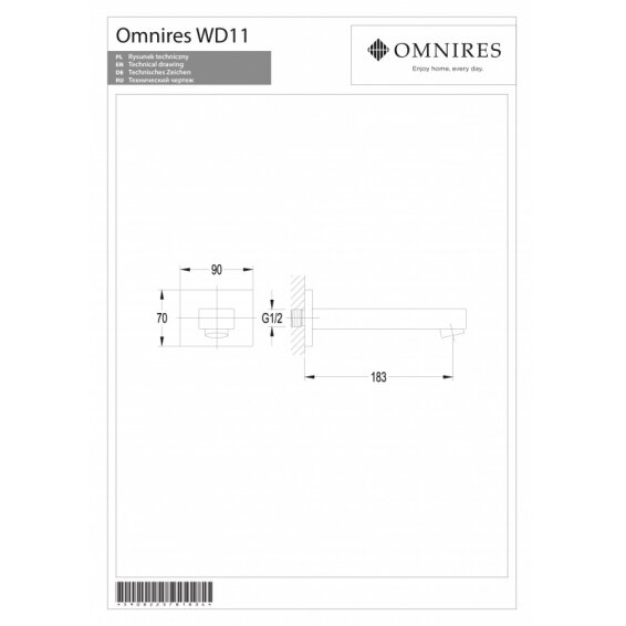Излив для ванны OMNIRES 1 Излив для ванны OMNIRES 1