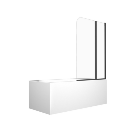 Стеклянная шторка для ванны Besco Prime III 120×140, черная матовая 4