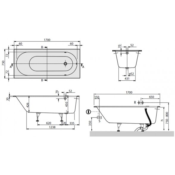 Ванна из кварила Oberon Villeroy & Boch 170x75 2 Ванна из кварила Oberon Villeroy & Boch 170x75 2