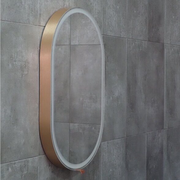 Vonios kambario veidrodis Gol. Miior vario spalvos rėmu (atitraukiamas)